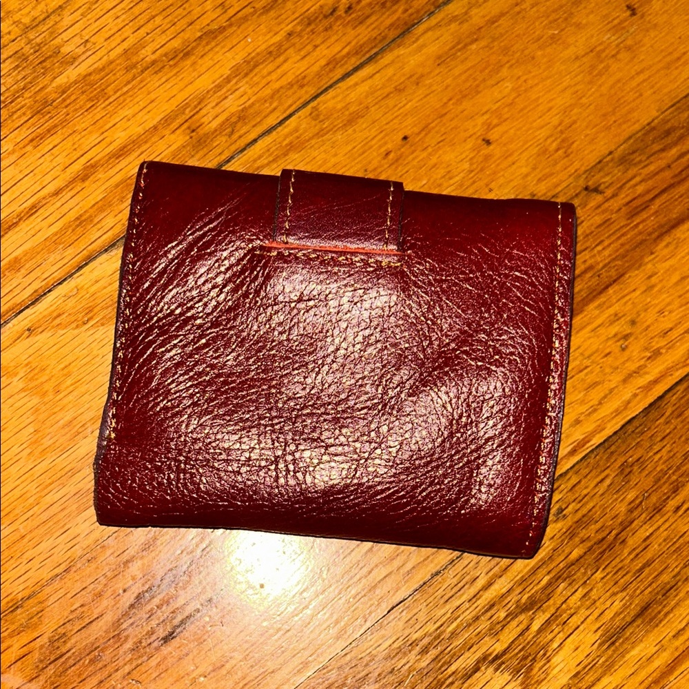 Floral Patchwork Leather Snap Wallet - Burgundy &… - image 6